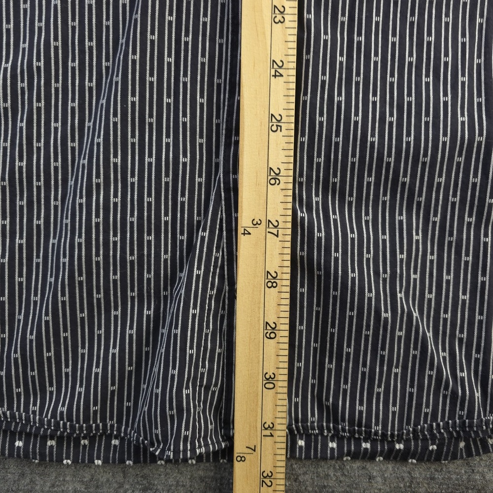Bugatchi Shirt XL Black‎ White Vertical Striped Long Sleeve Button Up Cotton - Picture 5 of 8